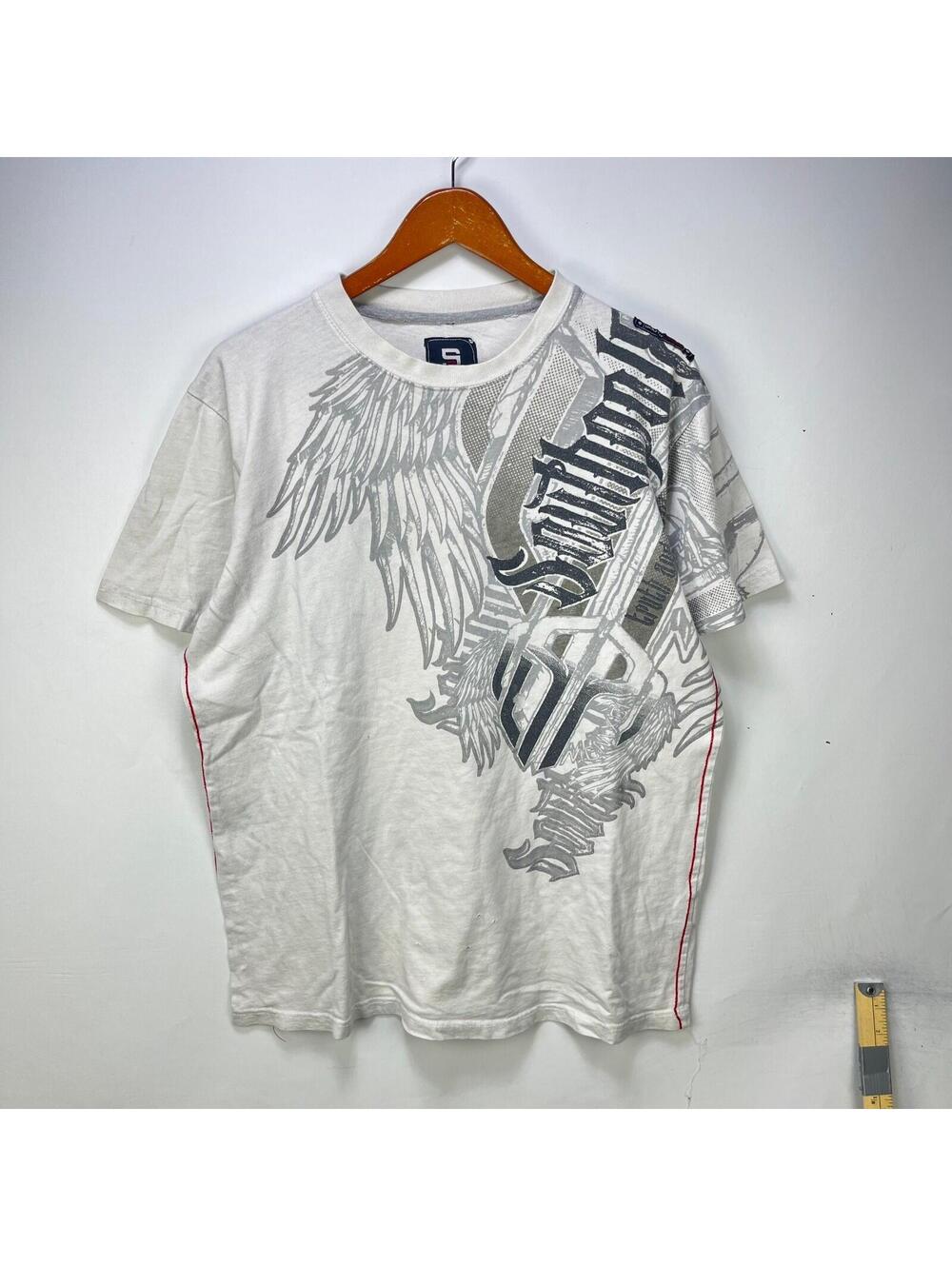 Vintage Y2K Southpole Graphic Angel Wing Spellout T Shirt XL